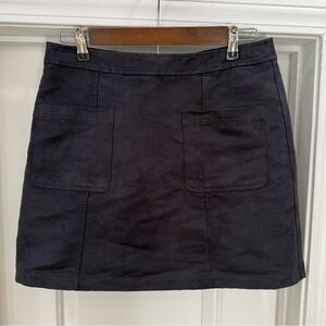 Old Navy Black Suede A-Line Skirt with Pockets Size 8